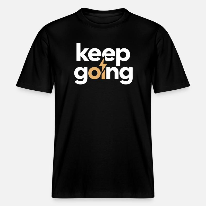 Keep Going - Motivation & Energie Blitz - RELAXED FIT Unisex Organic T-Shirt - Schwarz