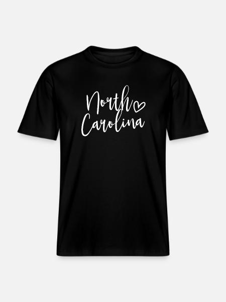 North Carolina Heart Kvinders Kærlighed North Carolina -  Økologisk unisex T-shirt RELAXED FIT - sort