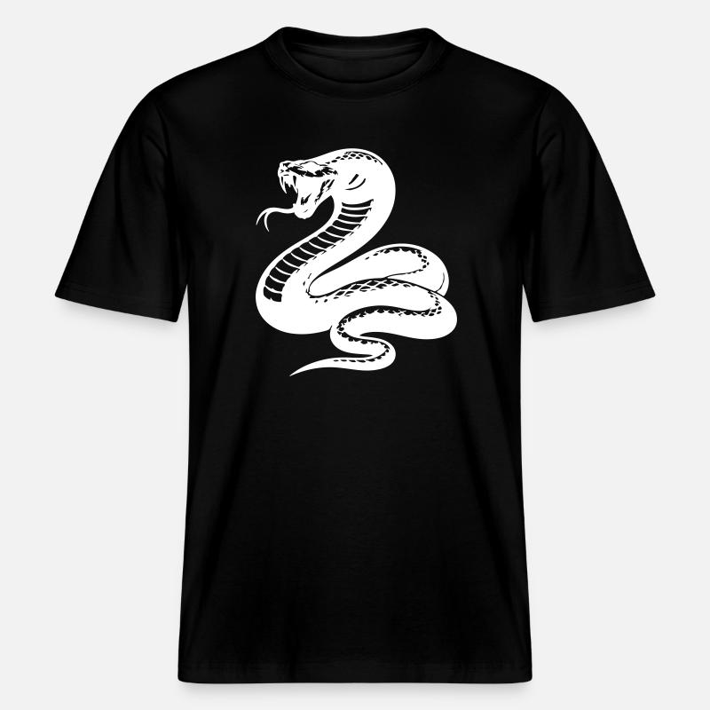 Silhouette du python serpent -  T-shirt unisexe RELAXED FIT en coton bio - noir