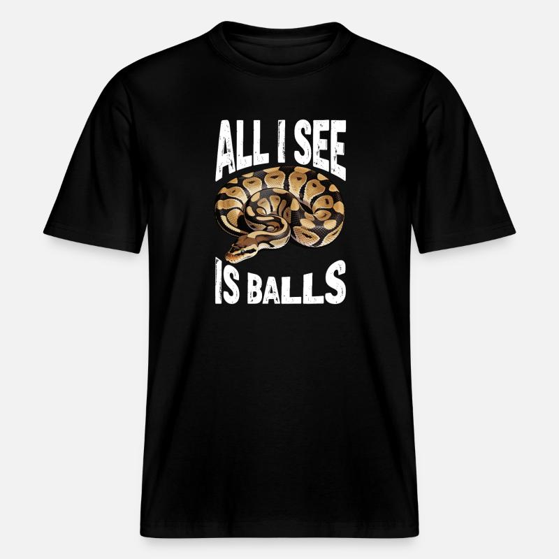 Königspython Schlangen Liebhaber Terrarium Python -  RELAXED FIT Unisex Organic T-Shirt - Schwarz