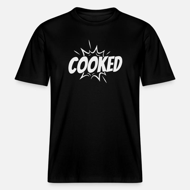 Cooked Explosive Comic Style -  RELAXED FIT Unisex Organic T-Shirt - black