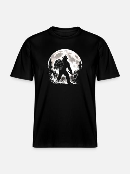 Pompier Bigfoot - T-shirt unisexe RELAXED FIT en coton bio - noir