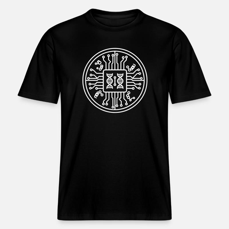  Bioinformatik Chip DNA Tech -  RELAXED FIT Unisex Organic T-Shirt - Schwarz