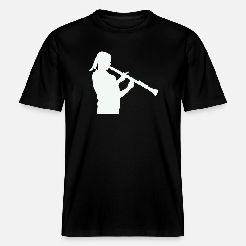 Silhouette avec clarinette -  T-shirt unisexe RELAXED FIT en coton bio - noir