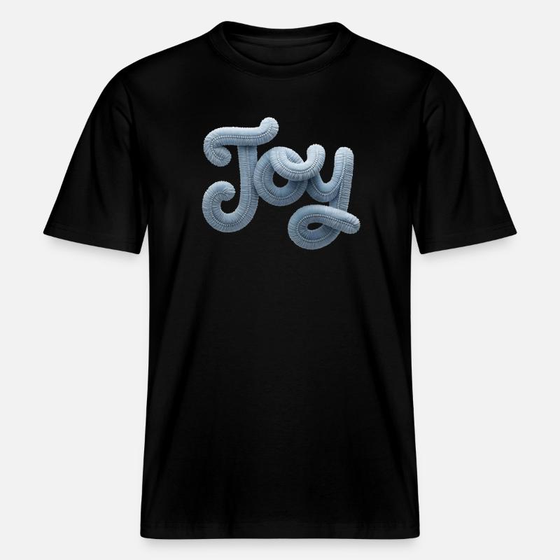 Joy Modern Patchwork Look -  T-shirt unisexe RELAXED FIT en coton bio - noir