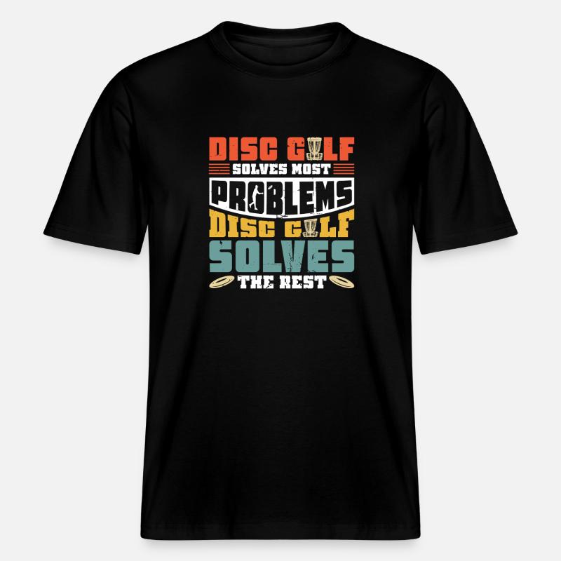 Cadeaux de disc golf Disc Golf -  T-shirt unisexe RELAXED FIT en coton bio - noir