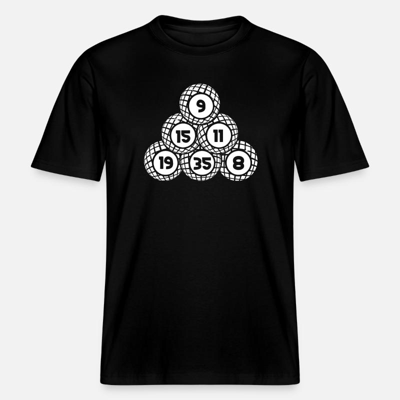 Bingo Player Bingo Balls Stack Bingo - T-shirt unisexe RELAXED FIT en coton bio - noir