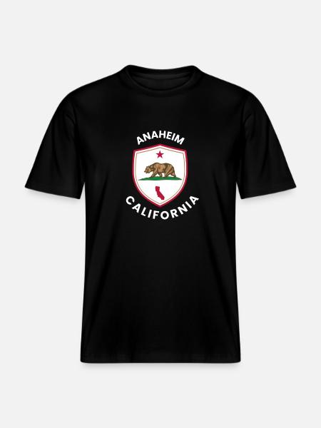 Anaheim California Bear Flag -  RELAXED FIT Unisex Organic T-Shirt - black