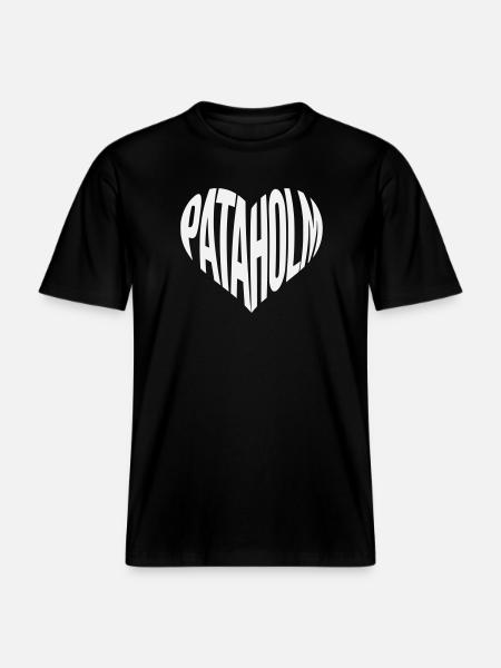 Pataholm Heart Lettering - RELAXED FIT Unisex Organic T-Shirt - black