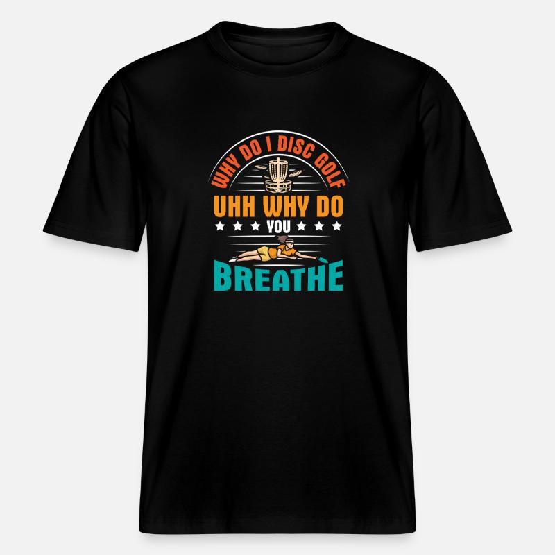 Cadeaux de disc golf Disc Golf -  T-shirt unisexe RELAXED FIT en coton bio - noir