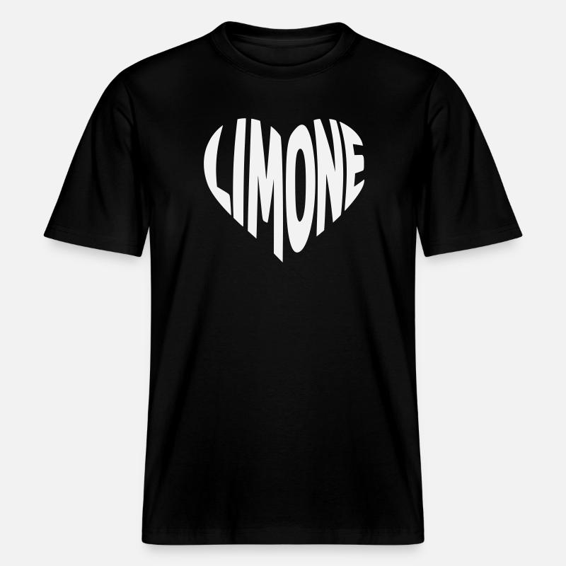 Conception en cœur de citron vert - T-shirt unisexe RELAXED FIT en coton bio - noir