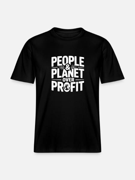 Menschen & Planet über Profit - RELAXED FIT Unisex Organic T-Shirt - Schwarz
