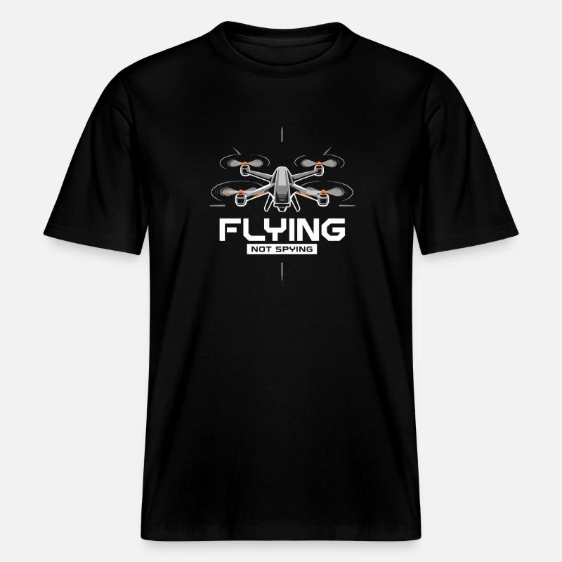 Drones fly no spying technology -  RELAXED FIT Unisex Organic T-Shirt - black