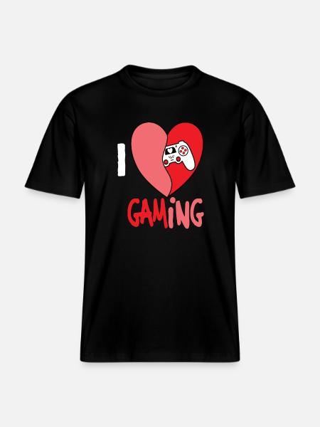 I LOVE GAMING -  RELAXED FIT Unisex Organic T-Shirt - Schwarz