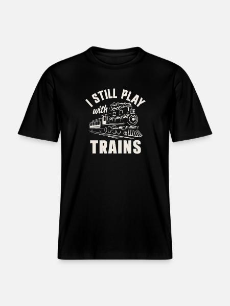 Zugführer der Dampflokomotivenbahn - RELAXED FIT Unisex Organic T-Shirt - Schwarz
