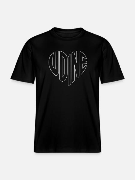 Udine Herz Outline-Logo - RELAXED FIT Unisex Organic T-Shirt - Schwarz