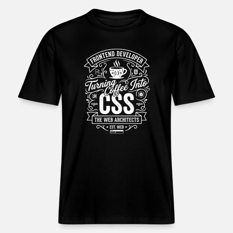 Frontend Coffee CSS Tee -  Økologisk unisex T-shirt RELAXED FIT - sort