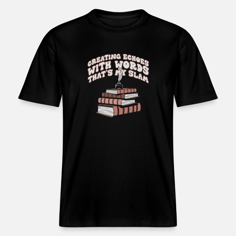 Echos durch Worte Slam-Stack -  RELAXED FIT Unisex Organic T-Shirt - Schwarz