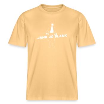 JANK JO BLANK -  RELAXED FIT Unisex Organic T-Shirt - washed yellow - Front - Alina (178cm) & Michal (187cm)