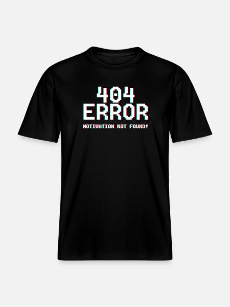 404 Fehler Motiv Glitch-Design -  RELAXED FIT Unisex Organic T-Shirt - Schwarz