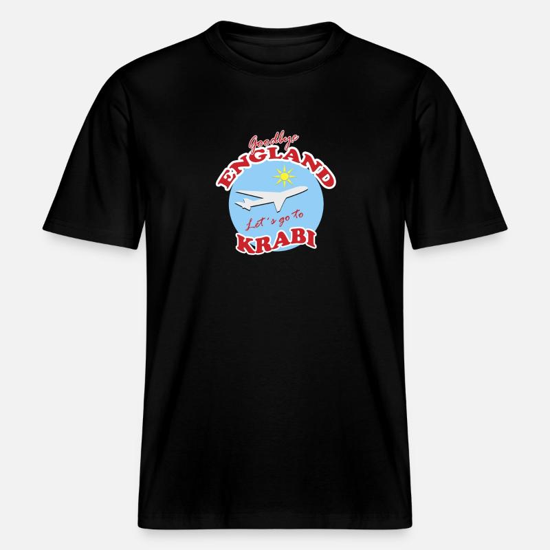 Adieu l’Angleterre. Allons à Krabi. - T-shirt unisexe RELAXED FIT en coton bio - noir