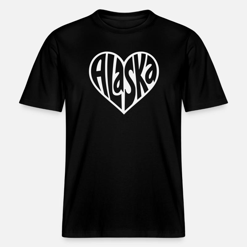 Fonts du cœur d’Alaska - T-shirt unisexe RELAXED FIT en coton bio - noir