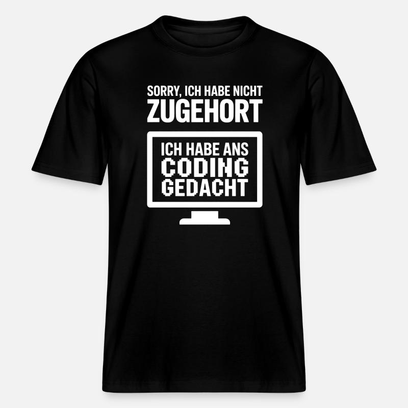 Pensée de codage -  T-shirt unisexe RELAXED FIT en coton bio - noir