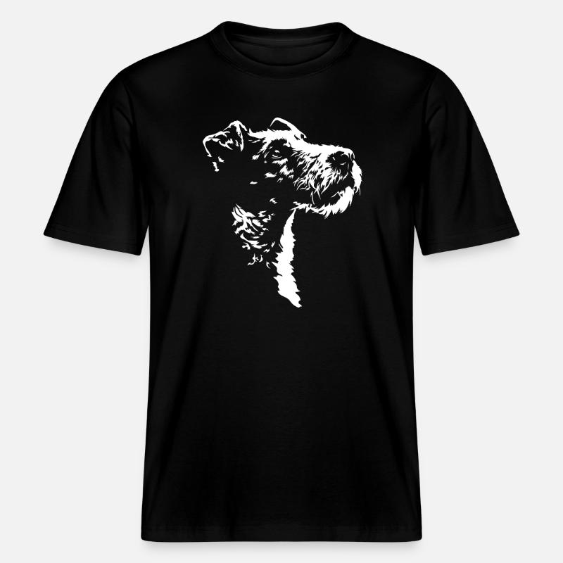 Foxterrier Silhouette Fox Terrier Hunde Wilsigns -  RELAXED FIT Unisex Organic T-Shirt - Schwarz