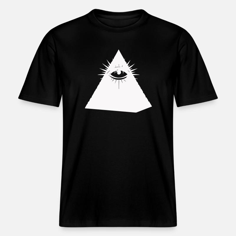 Symbole de l’œil pyramidal Illuminati -  T-shirt unisexe RELAXED FIT en coton bio - noir
