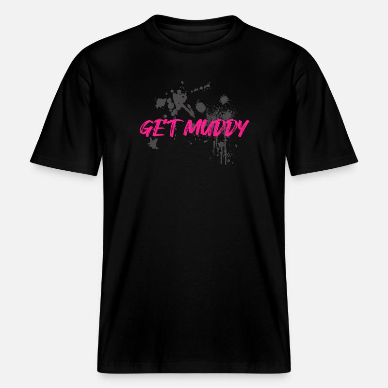 Course boueuse Schlammlauf Mud Run Muddy -  T-shirt unisexe RELAXED FIT en coton bio - noir