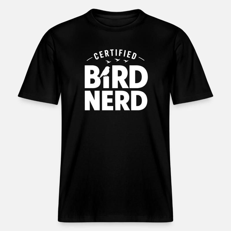 Bird Watching Birding Bird Watcher Vogel-Nerd - RELAXED FIT Unisex Organic T-Shirt - Schwarz