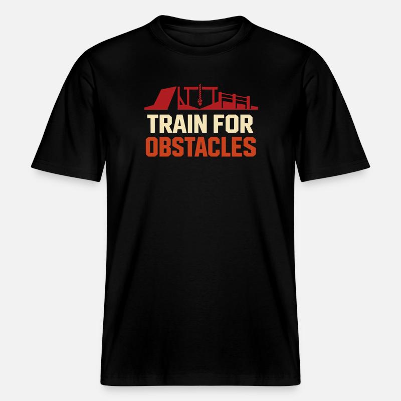 Parcours d’obstacles Course d’obstacles OCR -  T-shirt unisexe RELAXED FIT en coton bio - noir