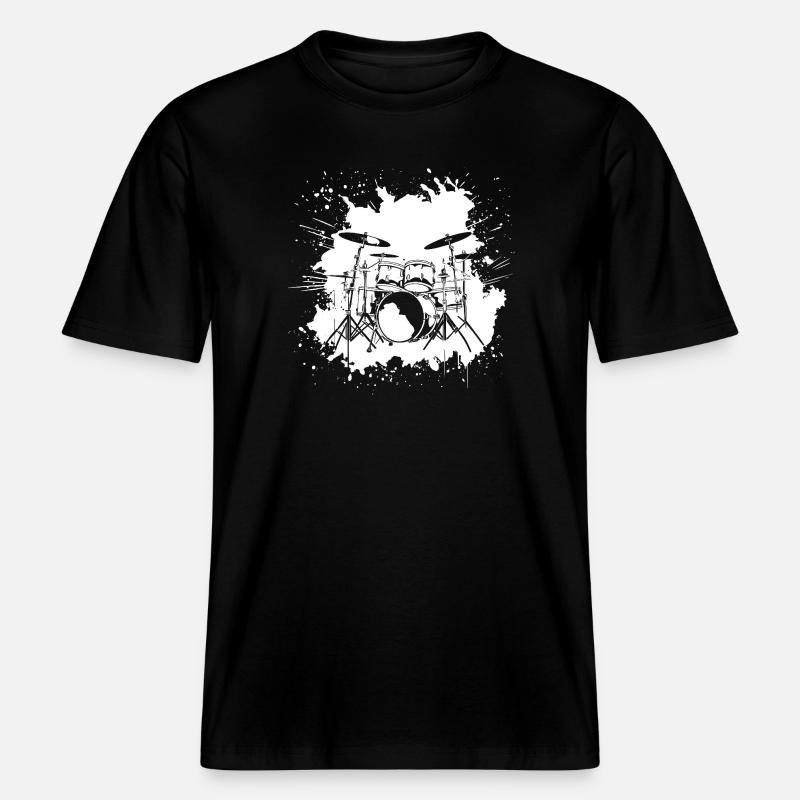 percussion -  T-shirt unisexe RELAXED FIT en coton bio - noir