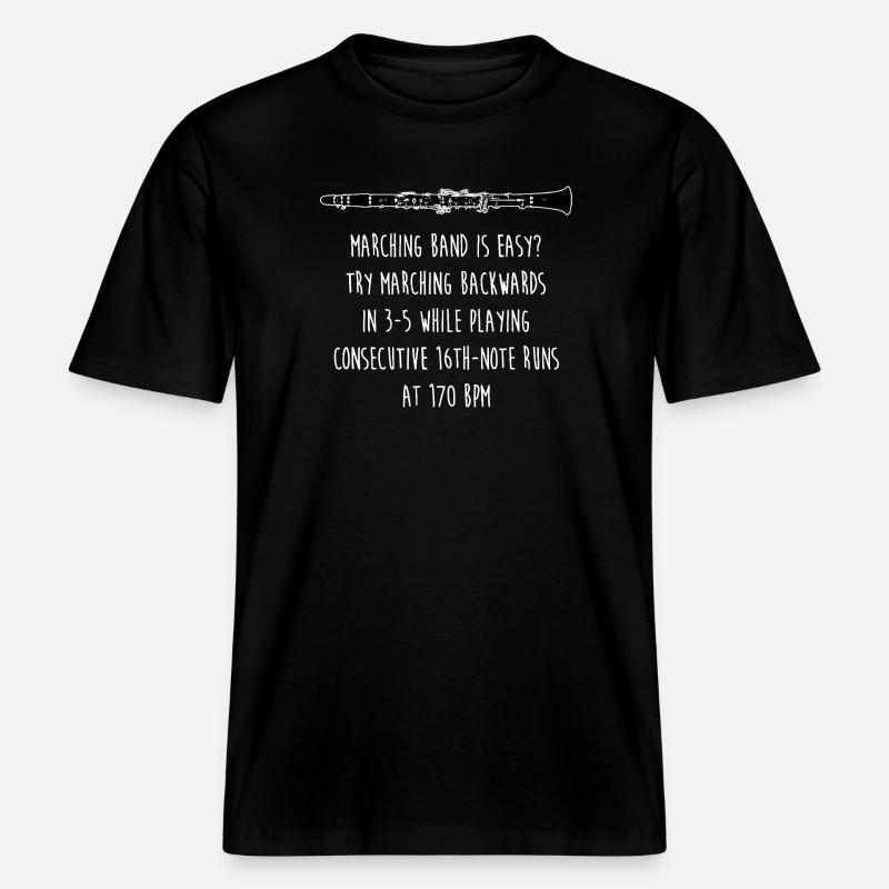 Backward Cadence Marching Tee -  RELAXED FIT Unisex Organic T-Shirt - black