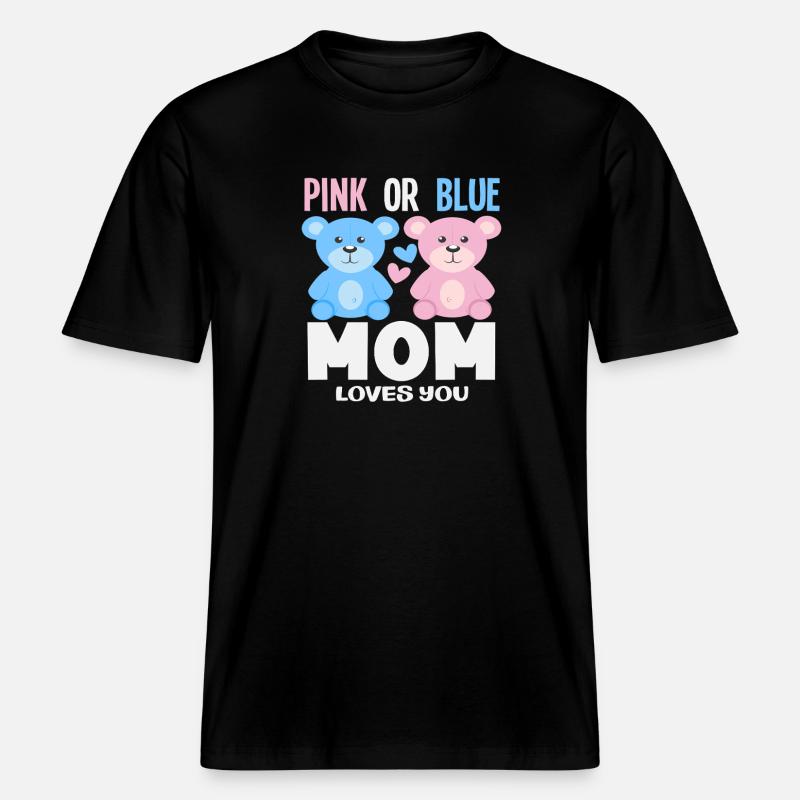 Pink Oder Blau Mama Liebt Dich - RELAXED FIT Unisex Organic T-Shirt - Schwarz