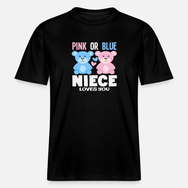 Pink Oder Blau Nichte Liebt Dich - RELAXED FIT Unisex Organic T-Shirt - Schwarz