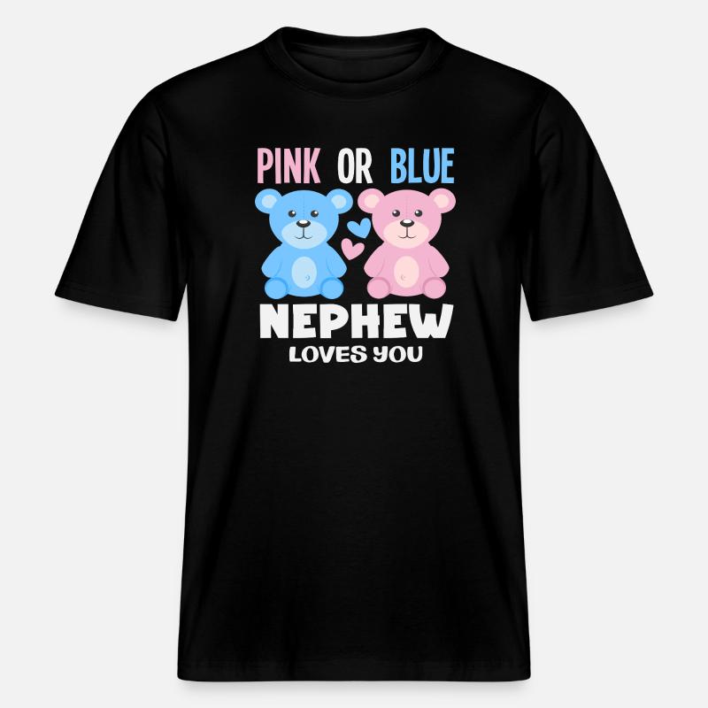 Pink Oder Blau Neffe Liebt Dich - RELAXED FIT Unisex Organic T-Shirt - Schwarz