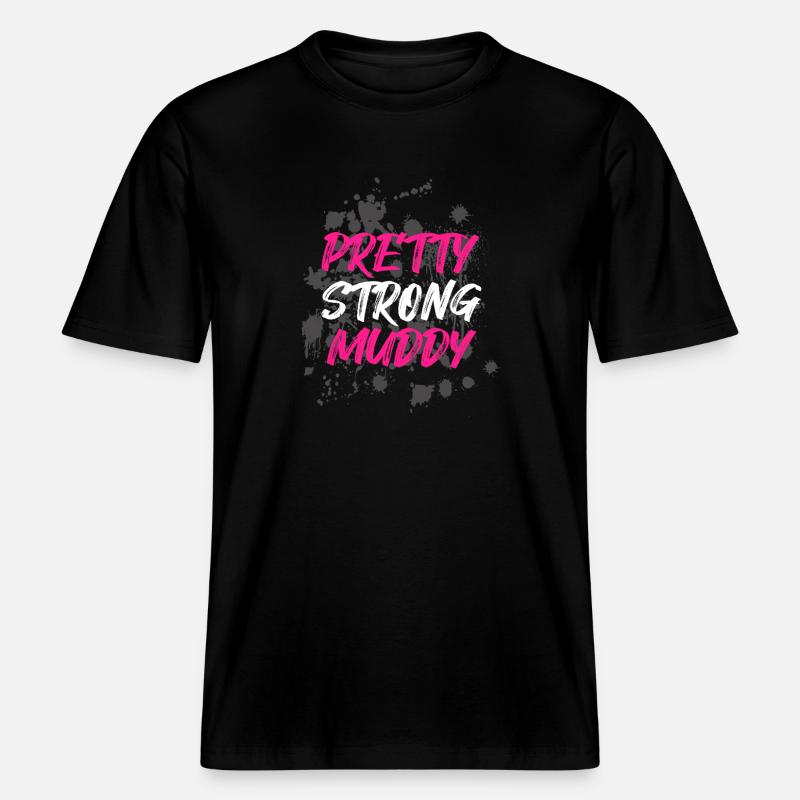 Course boueuse assez solide Schlammlauf boueuse -  T-shirt unisexe RELAXED FIT en coton bio - noir