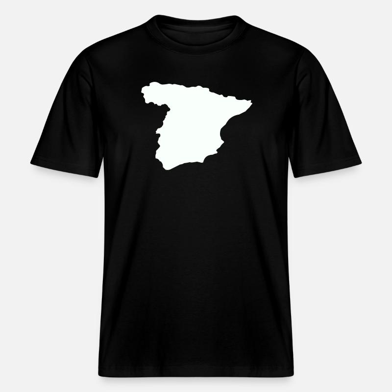 Spanienkarten Silhouettedesign -  RELAXED FIT Unisex Organic T-Shirt - Schwarz