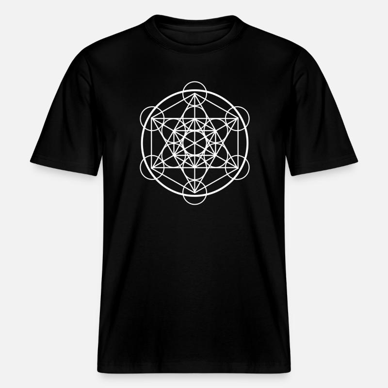 Géométrie sacrée du Cube de Métatron -  T-shirt unisexe RELAXED FIT en coton bio - noir
