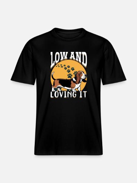Funny Dog Breed Basset Hound - RELAXED FIT Unisex Organic T-Shirt - black