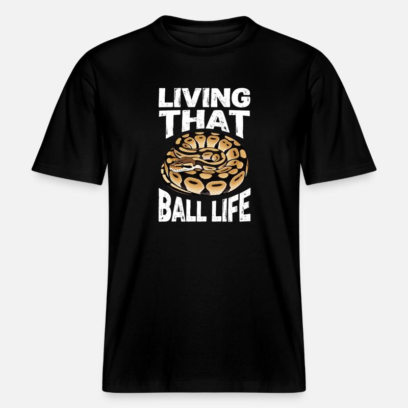 Königspython Schlangen Liebhaber Terrarium Python -  RELAXED FIT Unisex Organic T-Shirt - Schwarz