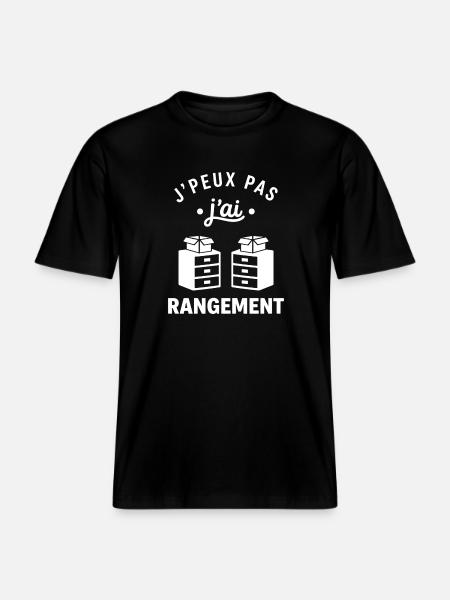 J'peux pas j'ai rangement -  T-shirt unisexe RELAXED FIT en coton bio - noir