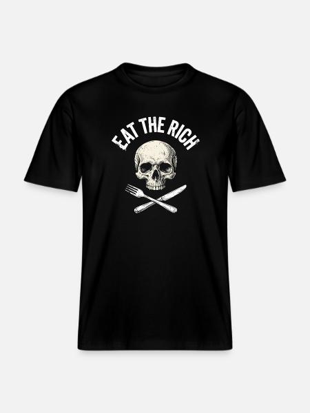 Eat the Rich Skull - RELAXED FIT Unisex Organic T-Shirt - black