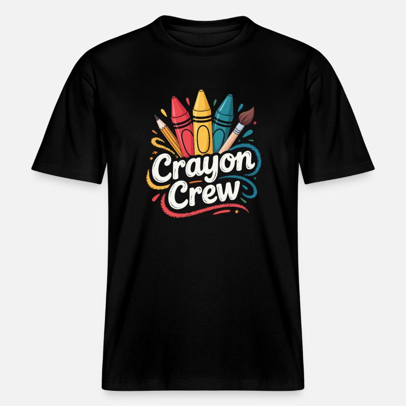 Crayon Crew Farbexplosion - RELAXED FIT Unisex Organic T-Shirt - Schwarz