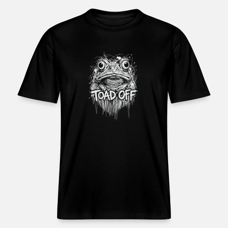 Toad Off Internet Meme Frog -  RELAXED FIT Unisex Organic T-Shirt - black