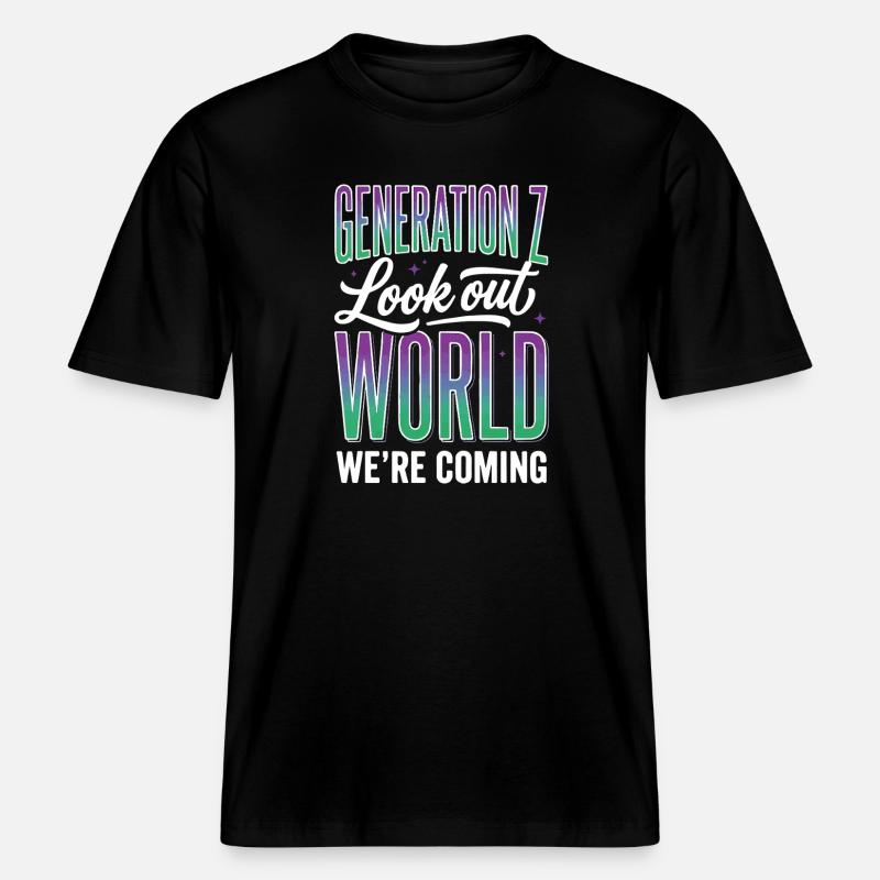 Monde de la Génération Z - T-shirt unisexe RELAXED FIT en coton bio - noir
