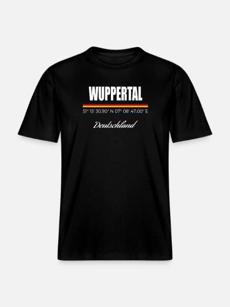 Wuppertal -  RELAXED FIT Unisex Organic T-Shirt - Schwarz