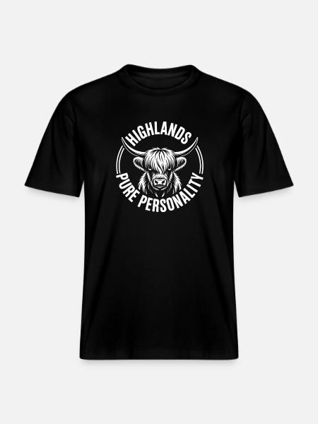 Highland Pure Personality -  RELAXED FIT Unisex Organic T-Shirt - Schwarz