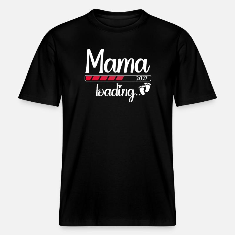 Mama 2027 Loading Werdende Mama 2027 - RELAXED FIT Unisex Organic T-Shirt - Schwarz